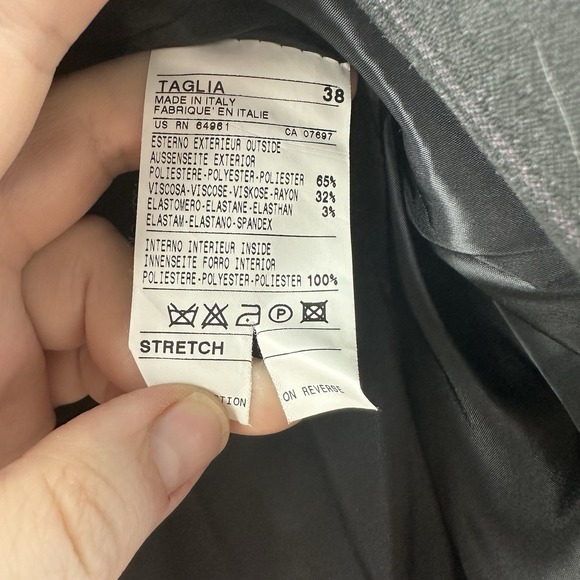 United Colors Of Benetton Blazer Women's 38 (XS) Dark Gray w/ Purple Pin Stripe - Picture 3 of 10